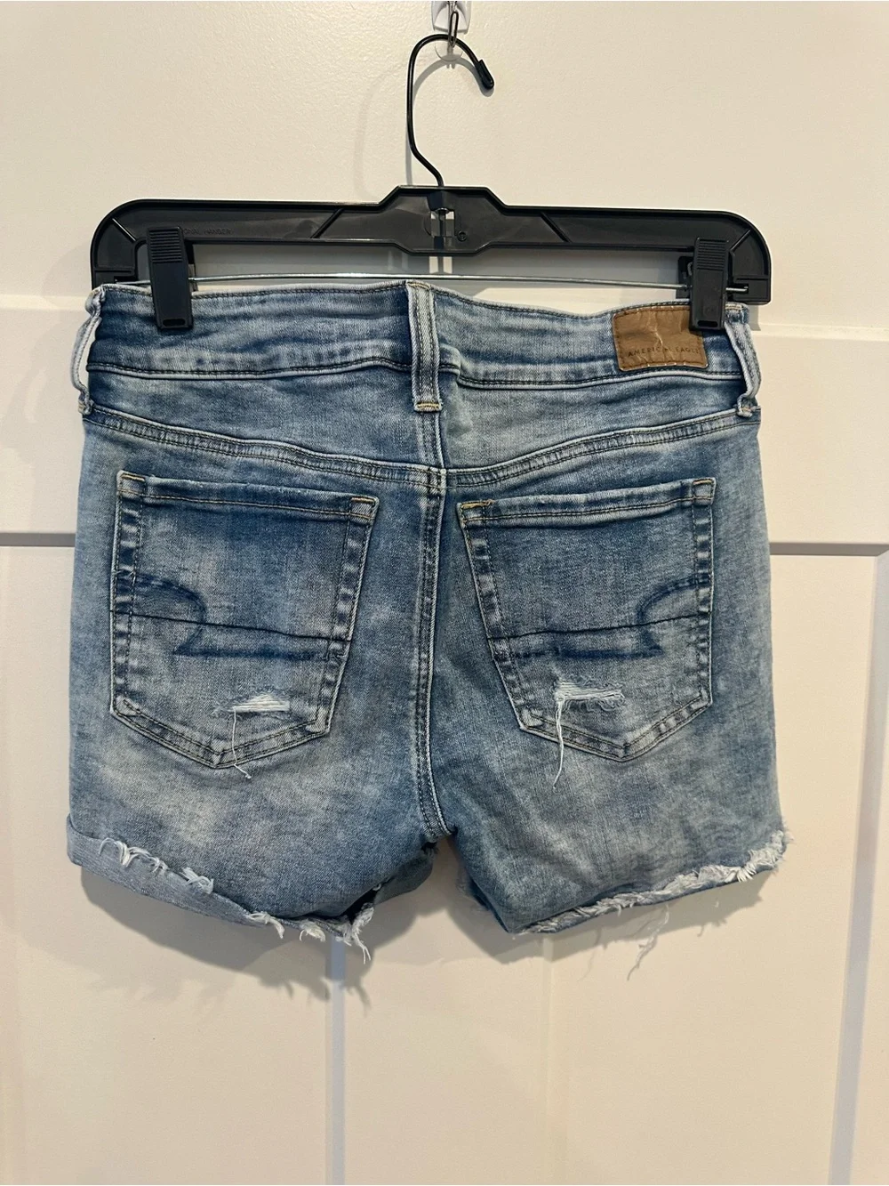 American Eagle Outfitters Light Blue Distressed Denim Shorts